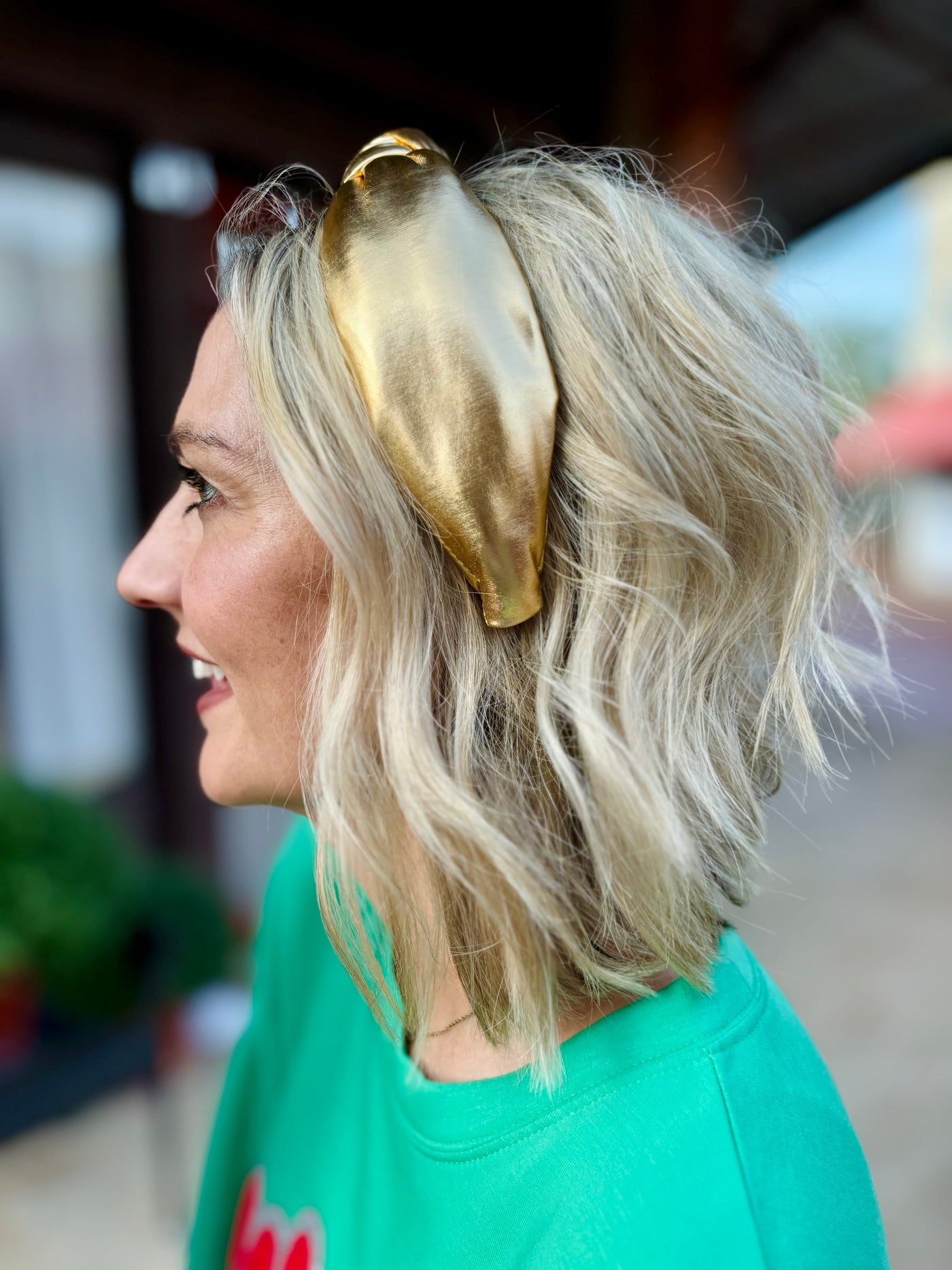 Gold Puff Metallic Knotted Headband | Brianna Cannon