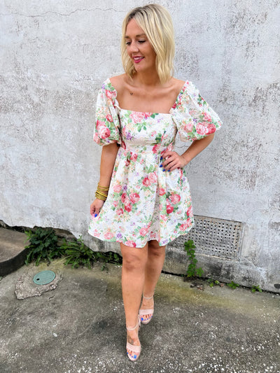 Peony Floral Eyelet Dress