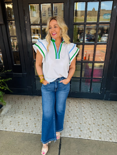Sail & Slay Top - Green/Blue