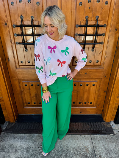 Chelsea Wide Leg Trousers - Green