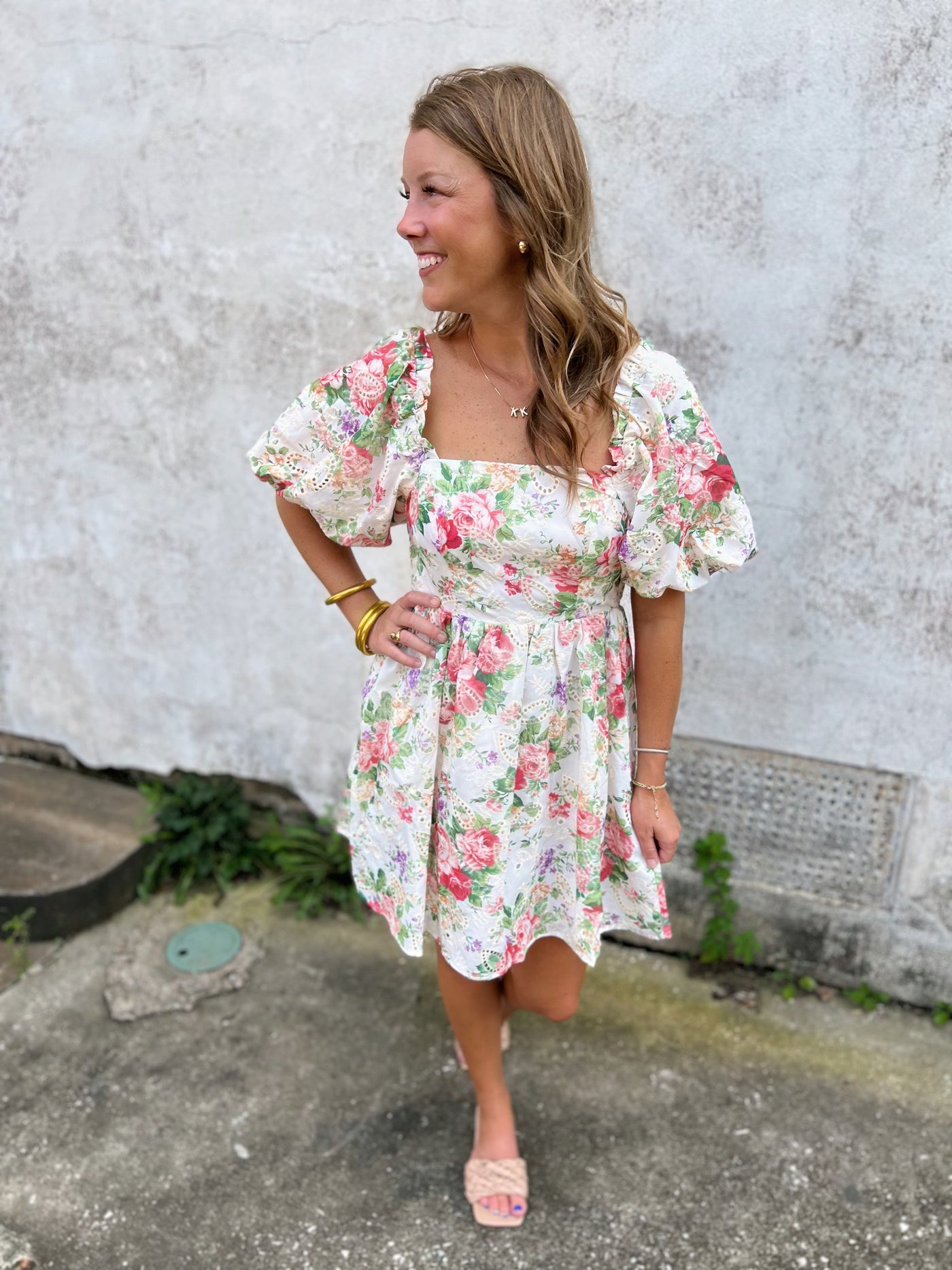 Peony Floral Eyelet Dress