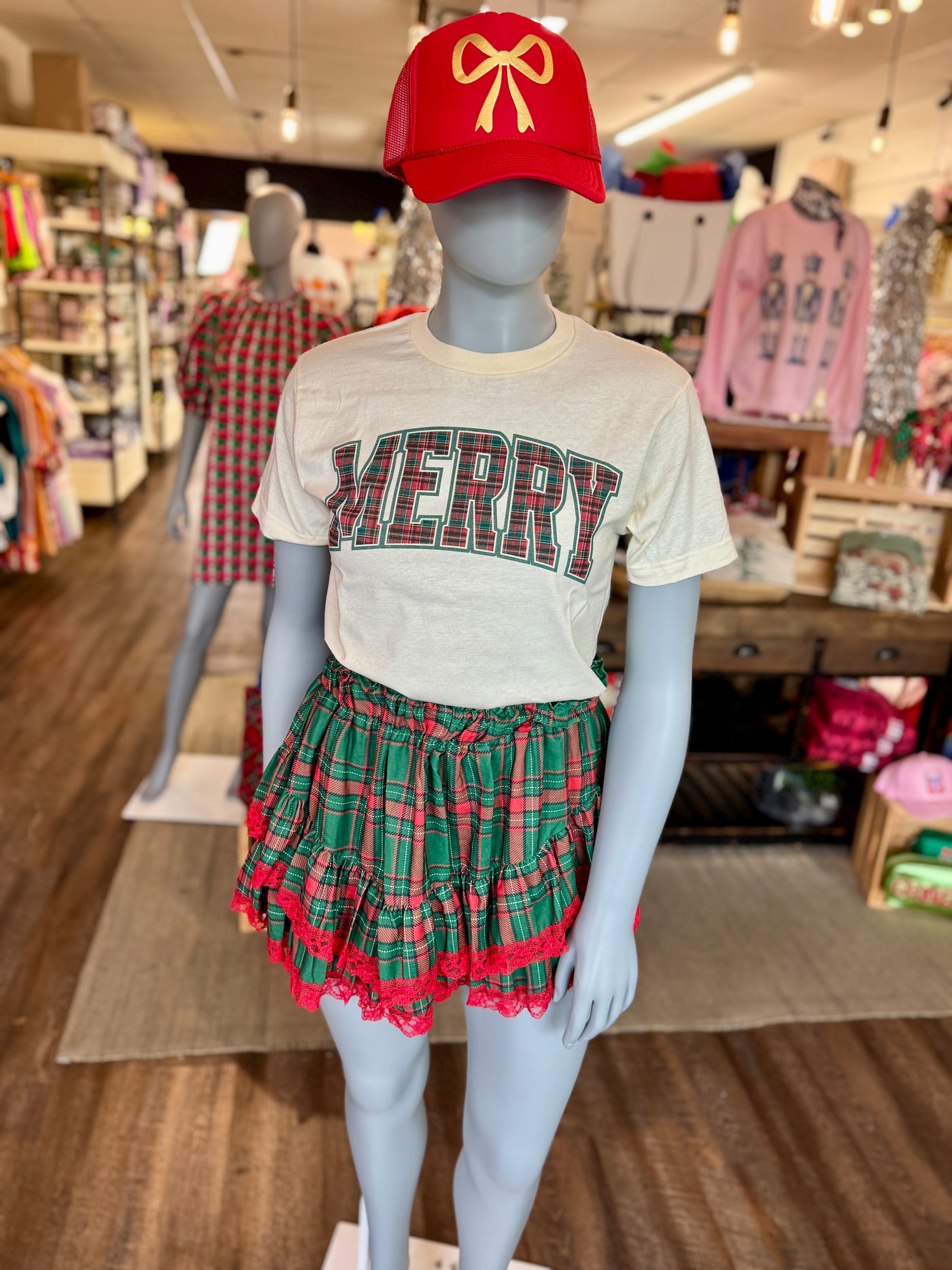 A Very Merry Plaid Christmas Graphic Tee