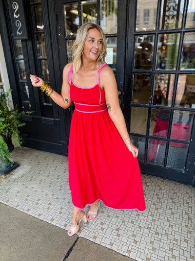 Seas The Day Dress - Red