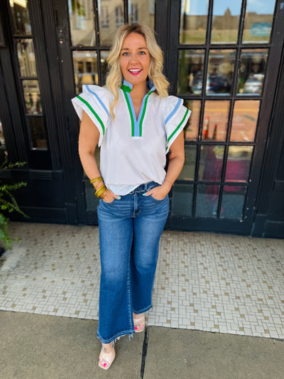 Sail & Slay Top - Green/Blue