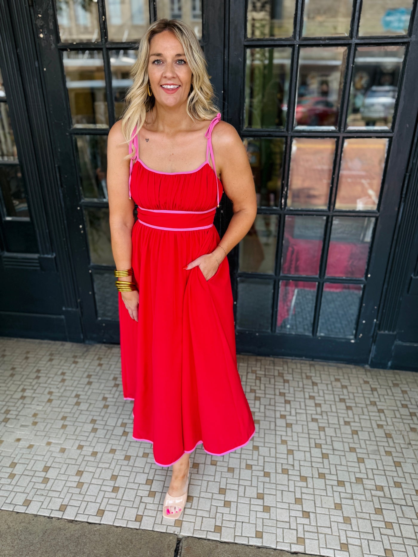 Seas The Day Dress - Red