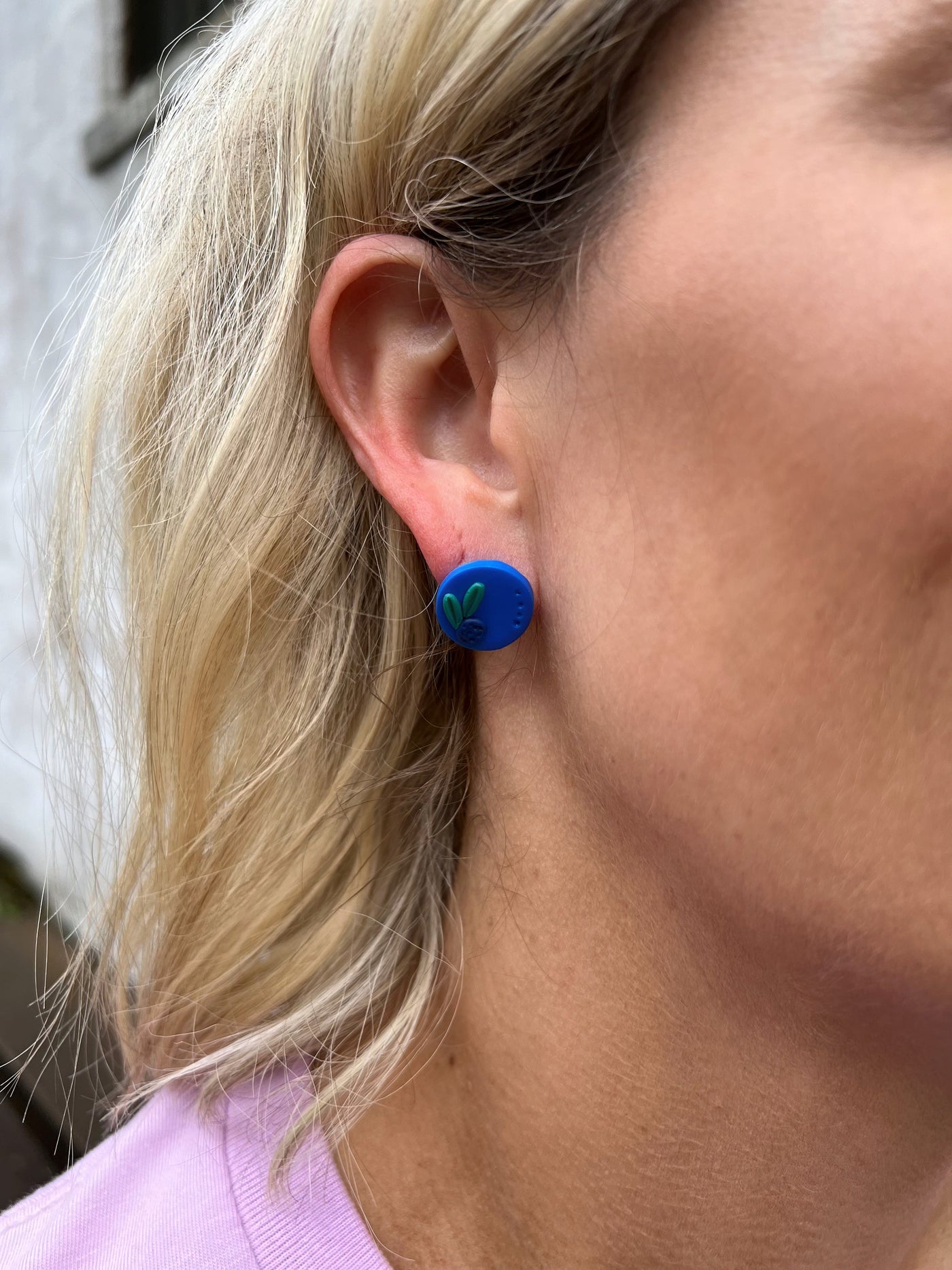 Blueberry Clay Stud Earrings