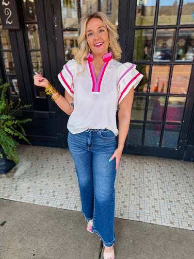 Sail & Slay Top - Pink/Red