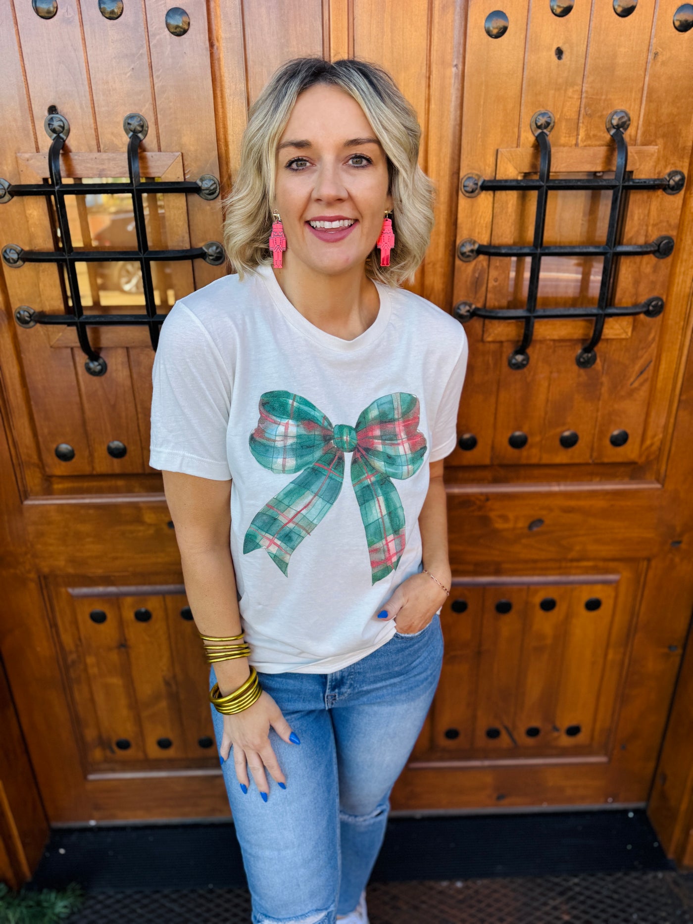 Christmas Bow Graphic Tshirt