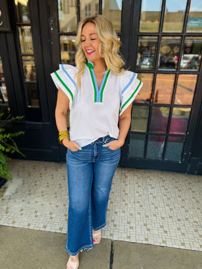 Sail & Slay Top - Green/Blue