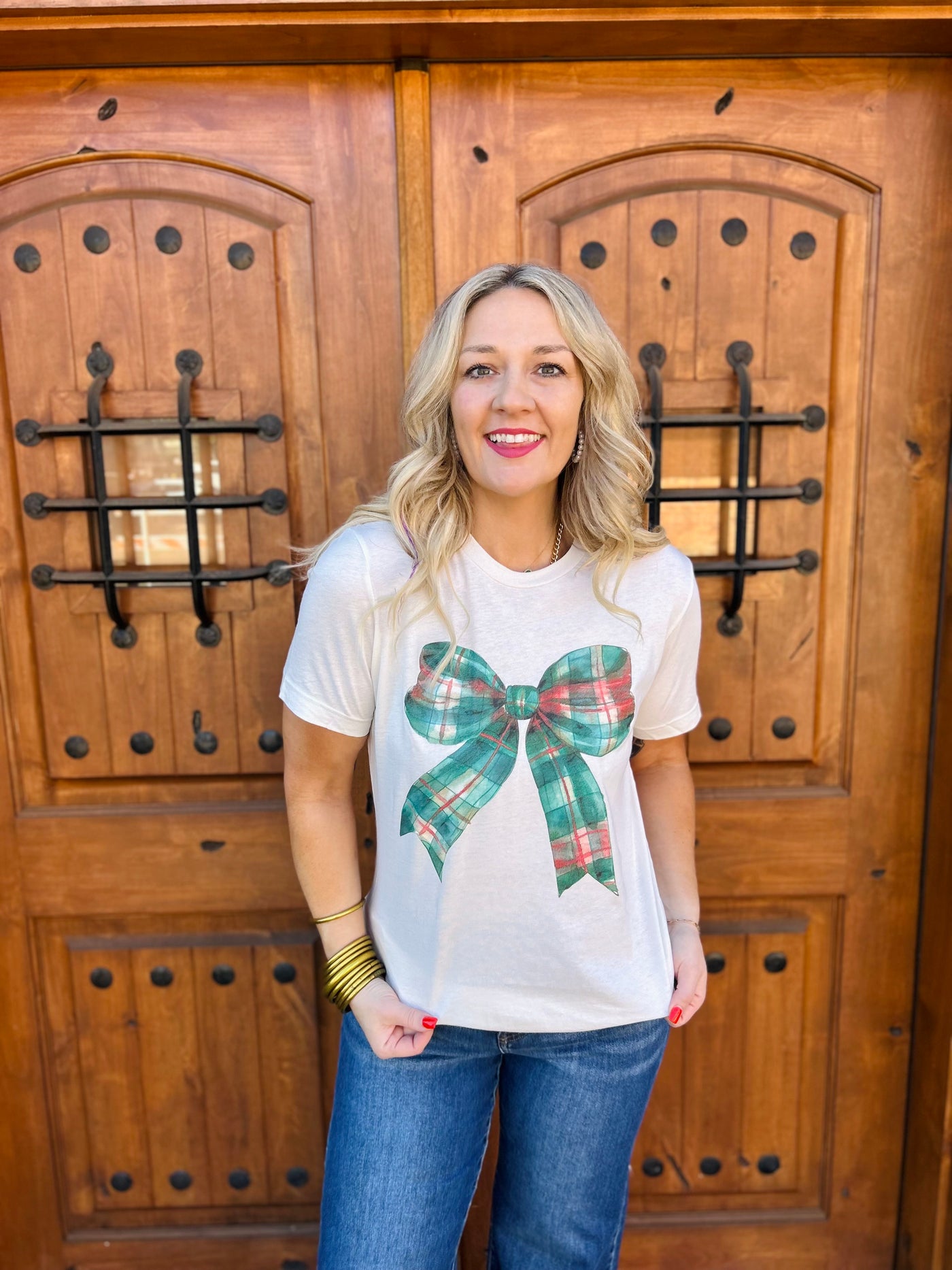 Christmas Bow Graphic Tshirt