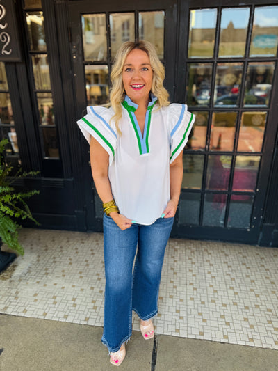 Sail & Slay Top - Green/Blue
