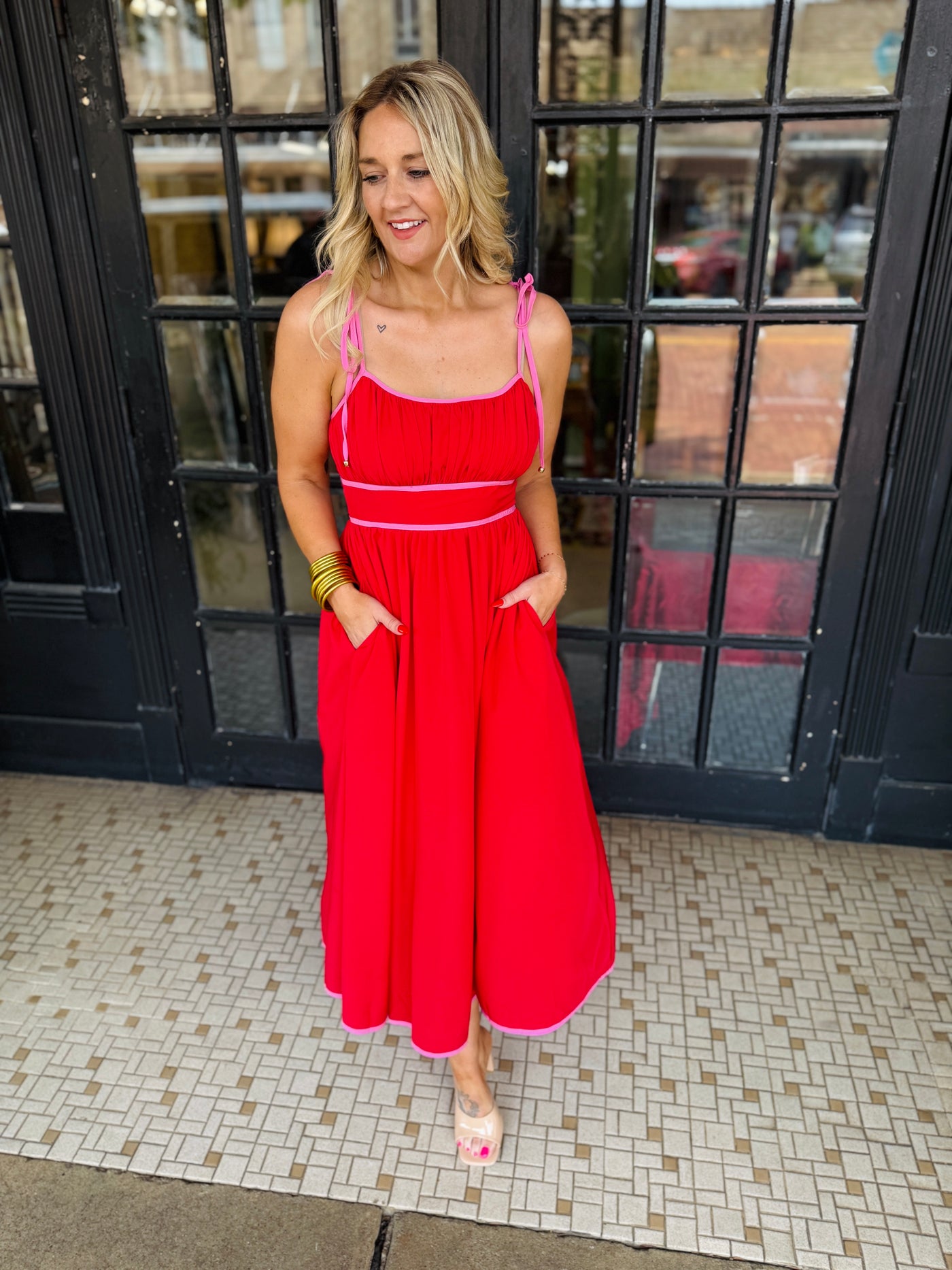 Seas The Day Dress - Red