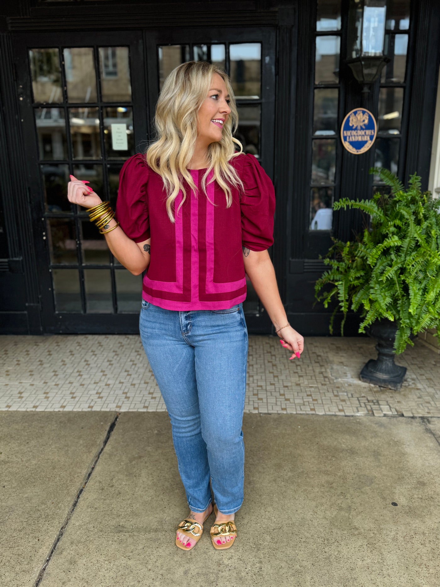 Vineyard Stroll Top - Burgundy