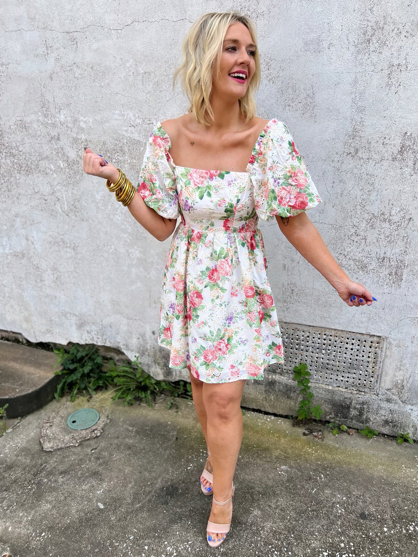 Peony Floral Eyelet Dress