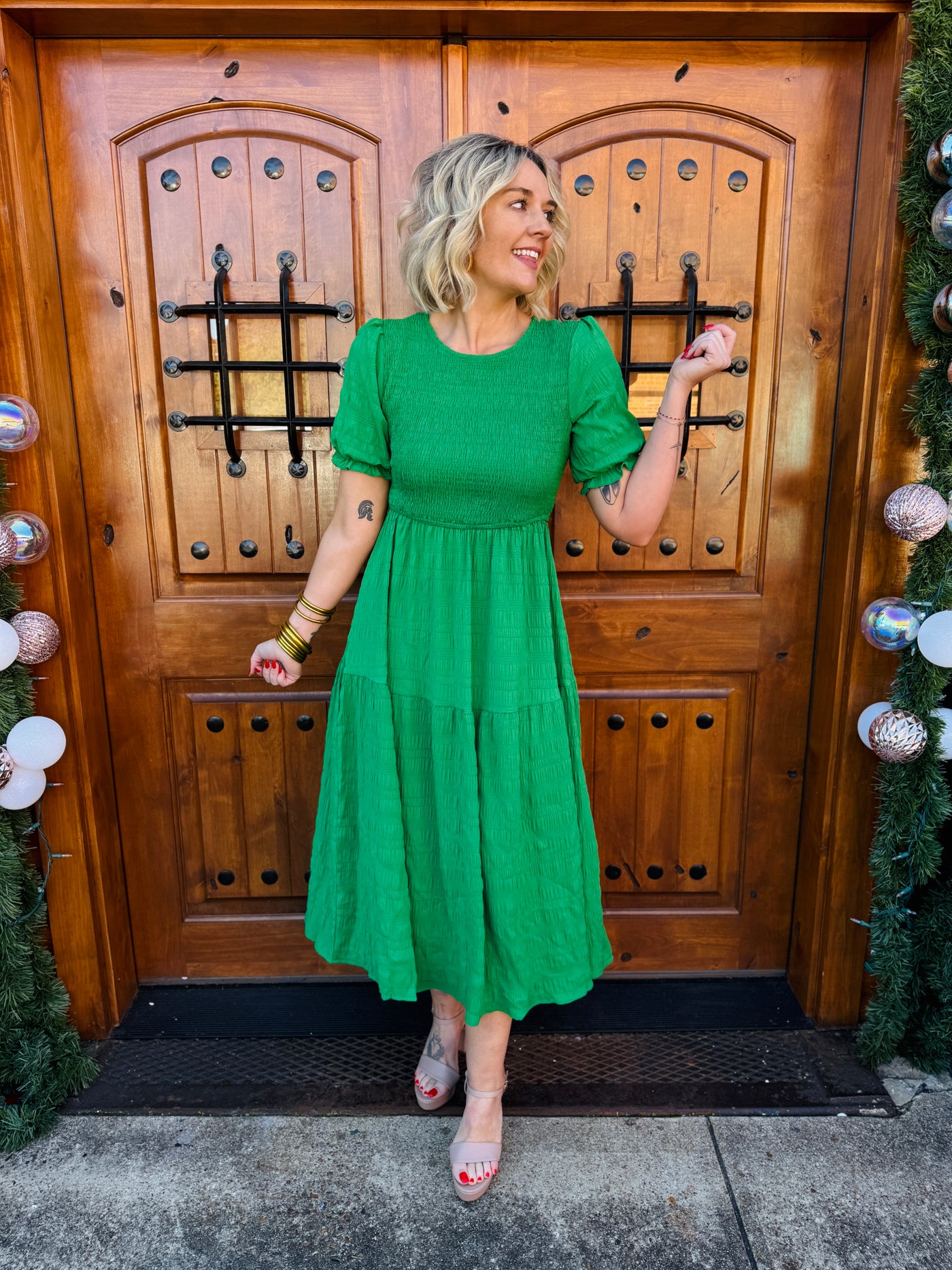 Yule-Tide Glam Dress - Green