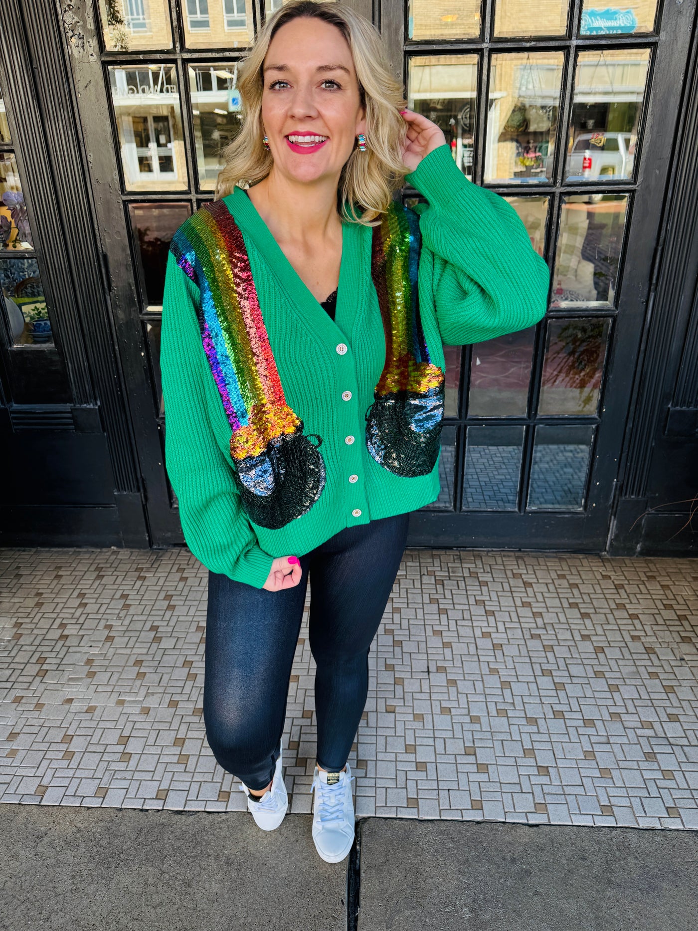 Green Pot of Gold Cardigan | Queen of Sparkles