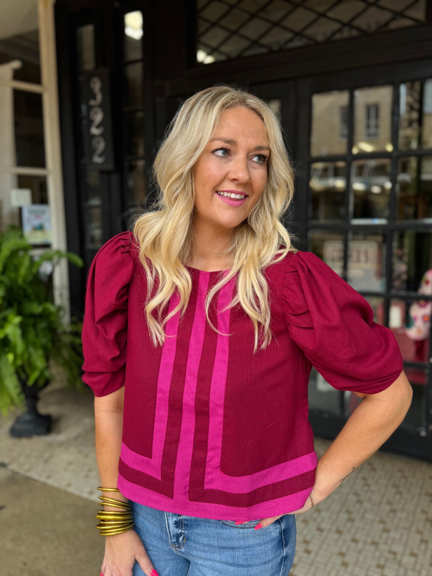 Vineyard Stroll Top - Burgundy