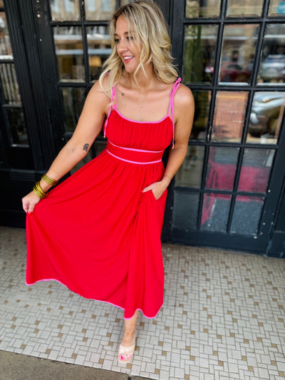 Seas The Day Dress - Red