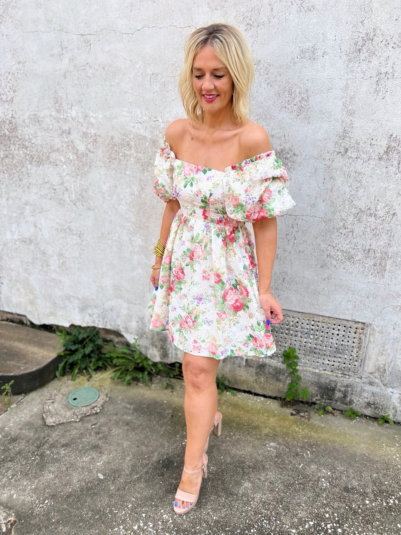 Peony Floral Eyelet Dress