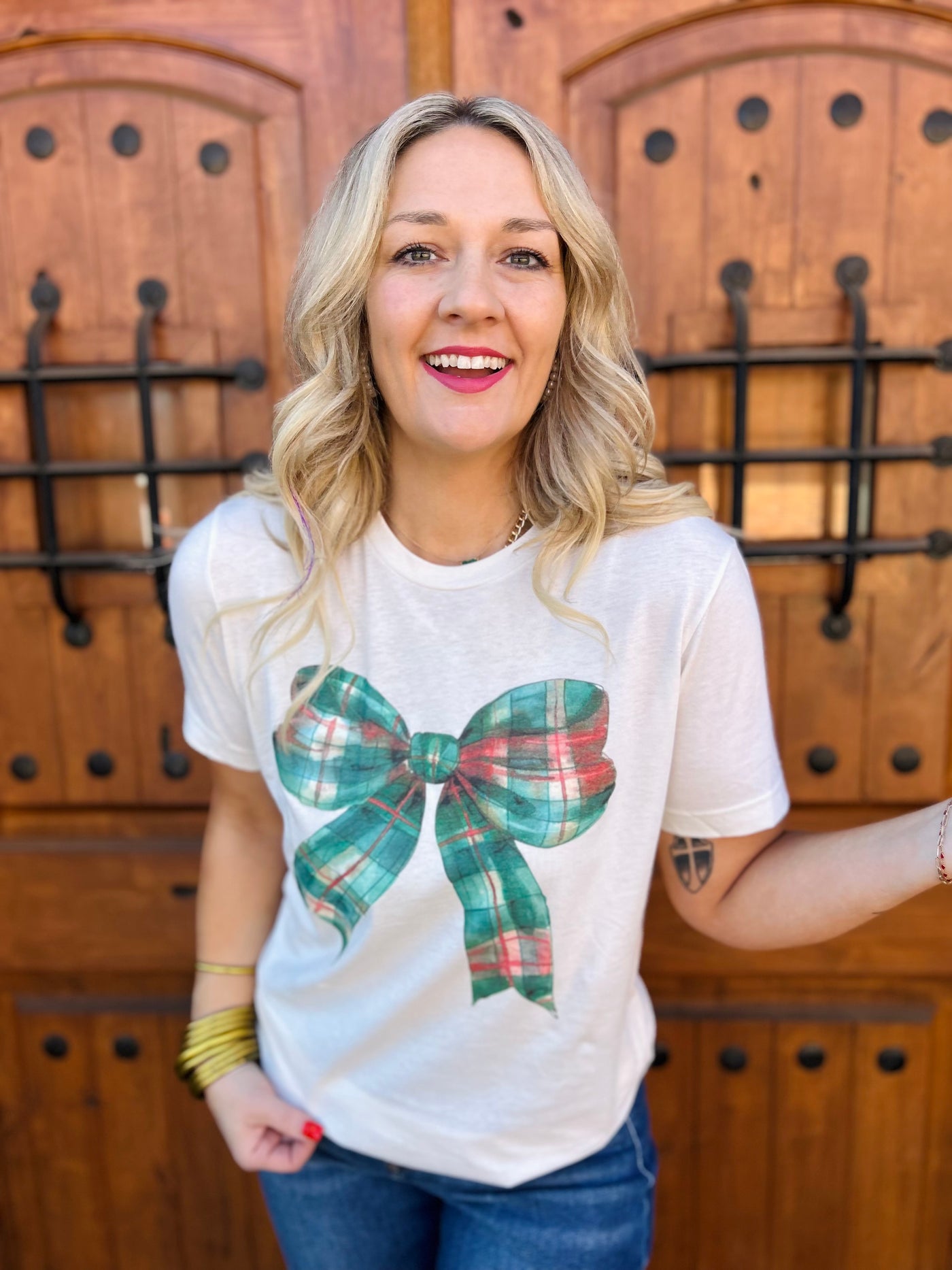 Christmas Bow Graphic Tshirt