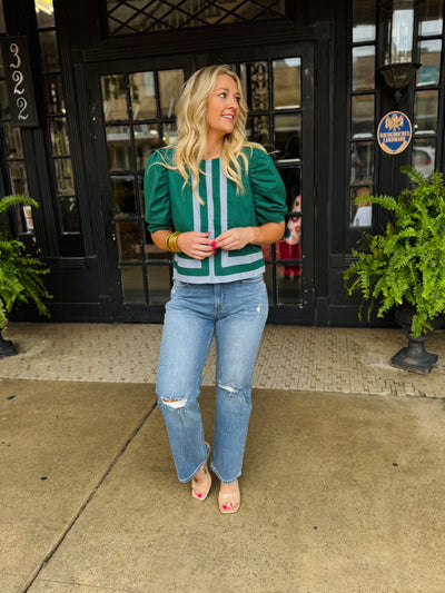 Vineyard Stroll Top - Hunter Green