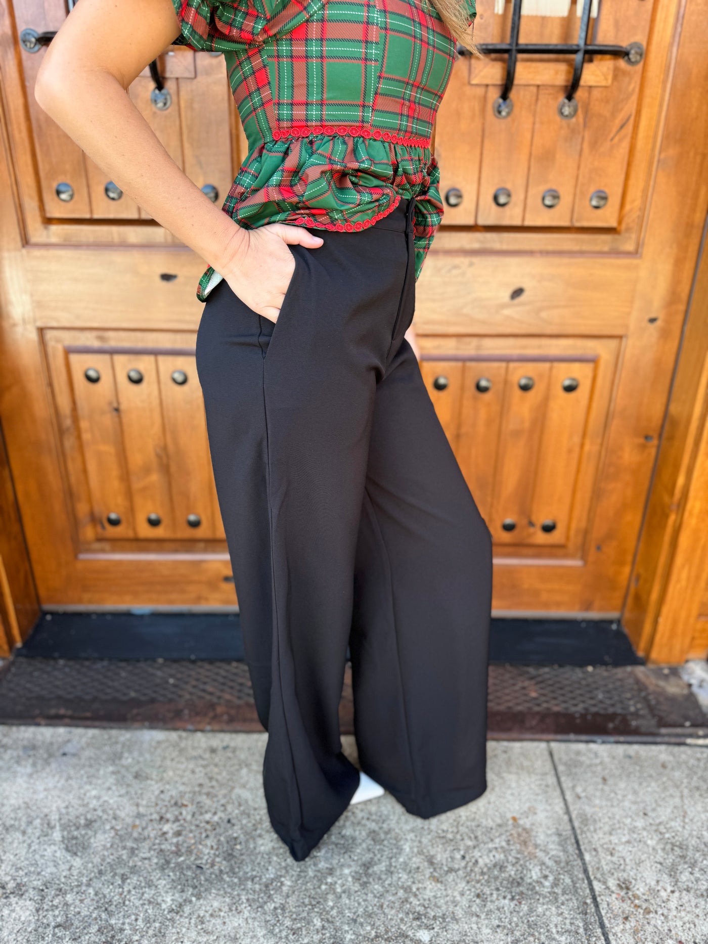 Chelsea Wide Leg Trousers - Black