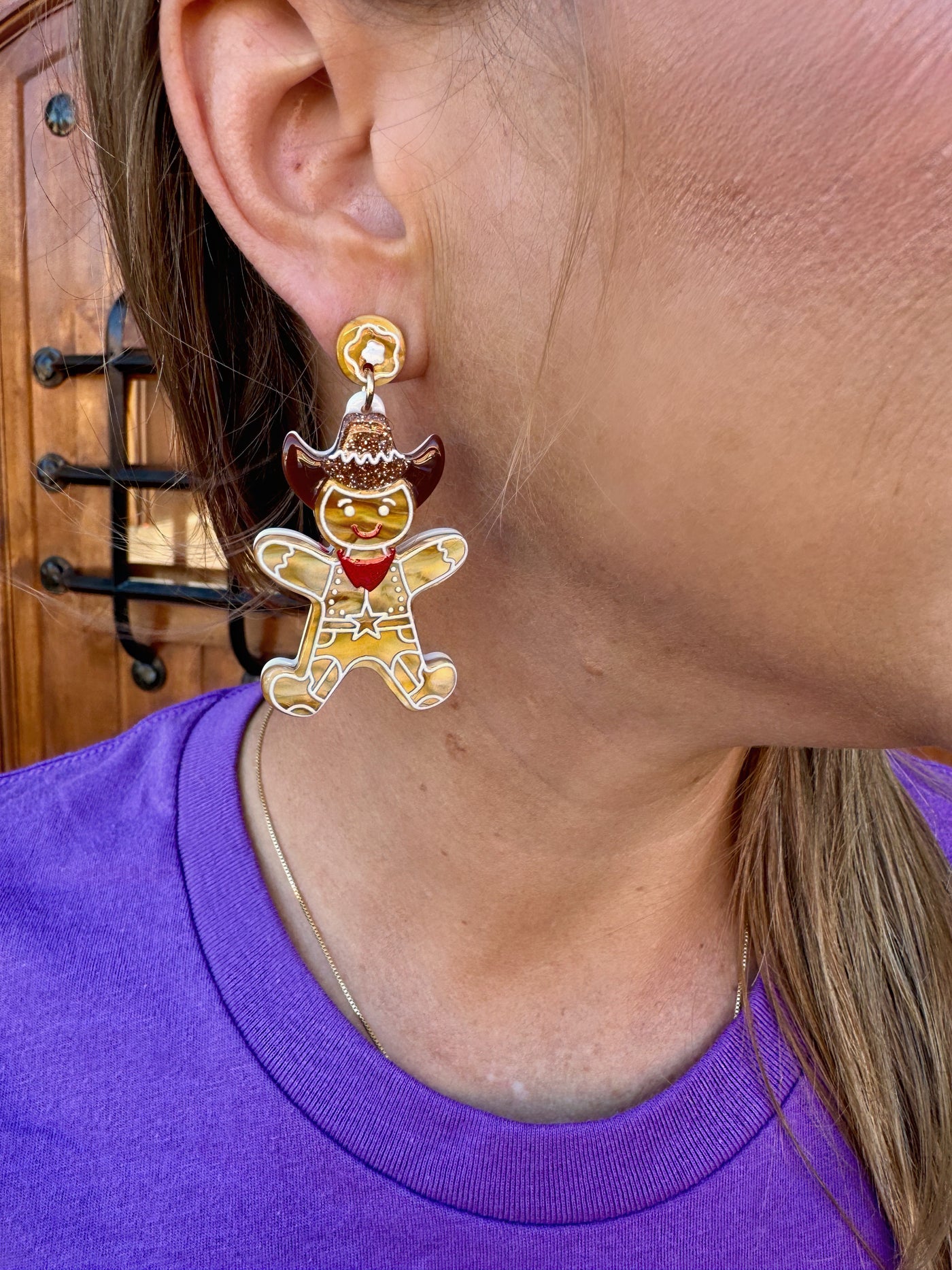 Gingerbread Cowboy Earrings