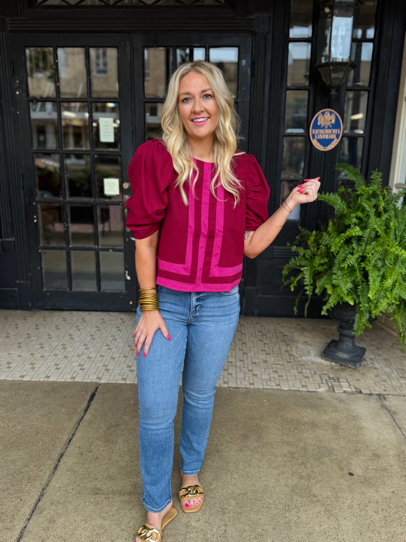 Vineyard Stroll Top - Burgundy