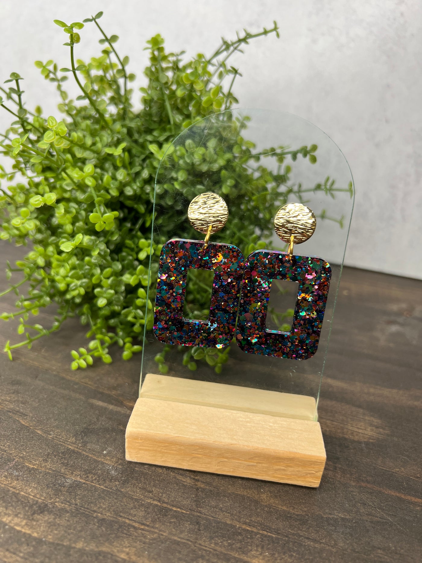 Open Square Earrings - Ferris Wheel Lights