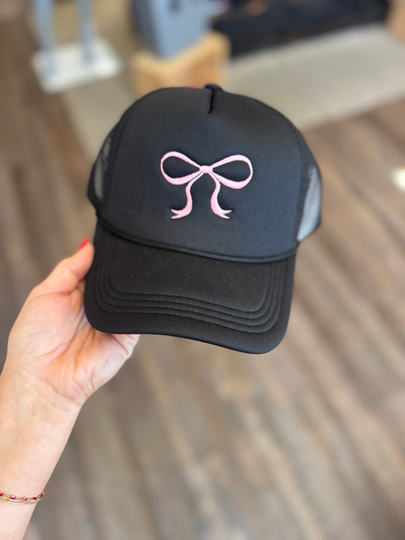 Blush & Bow Hat - Black