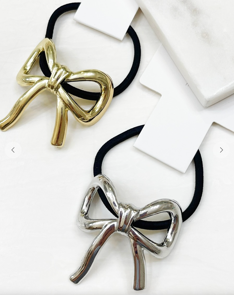 Metal Bow Ponytail Holder