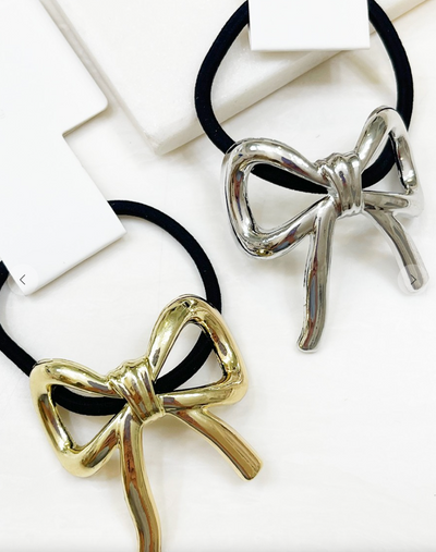 Metal Bow Ponytail Holder