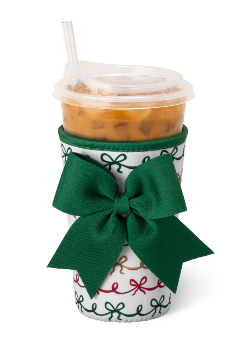 Christmas Bows Iced Cup Coolie