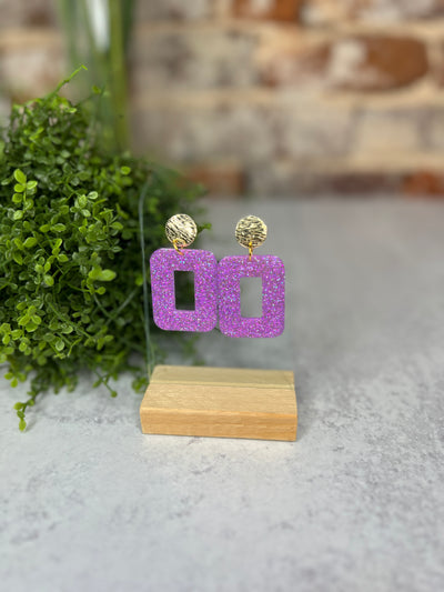 Open Square Earrings - Neon Edition