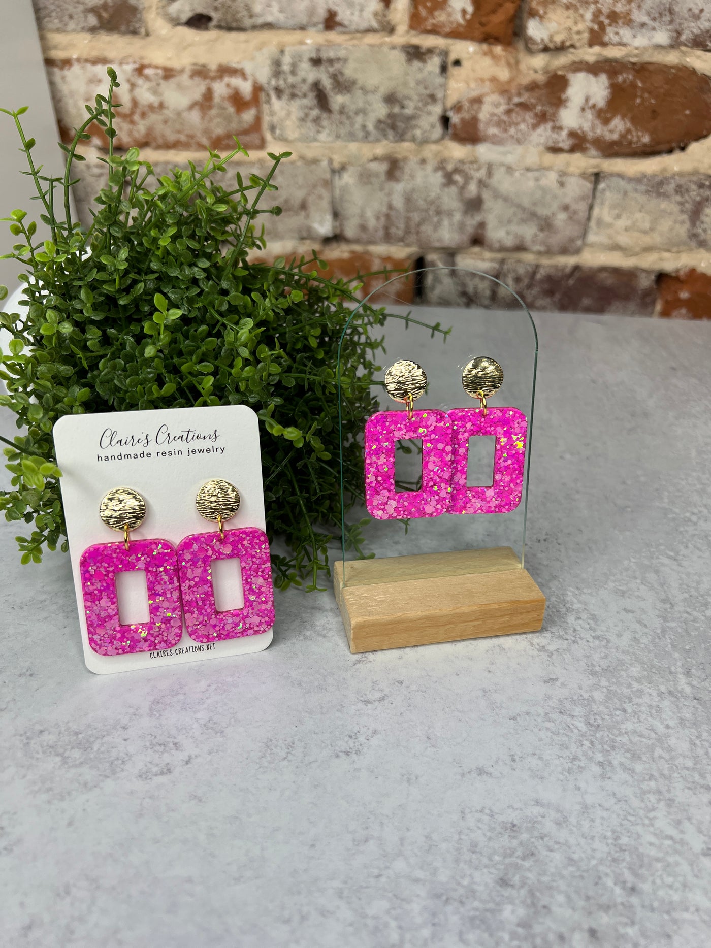 Open Square Earrings - Neon Edition