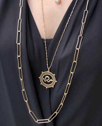 Wren Pendant Necklace in Worn Gold