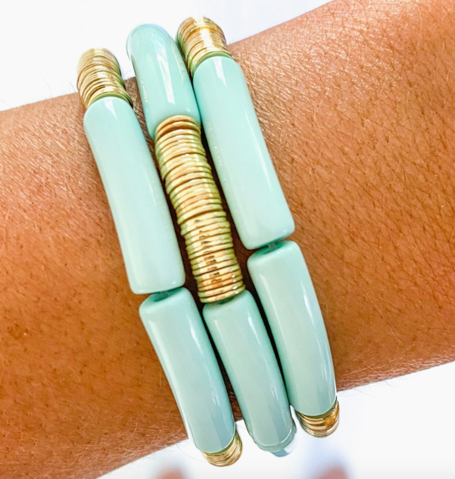 Acrylic Tube Bamboo Bracelet