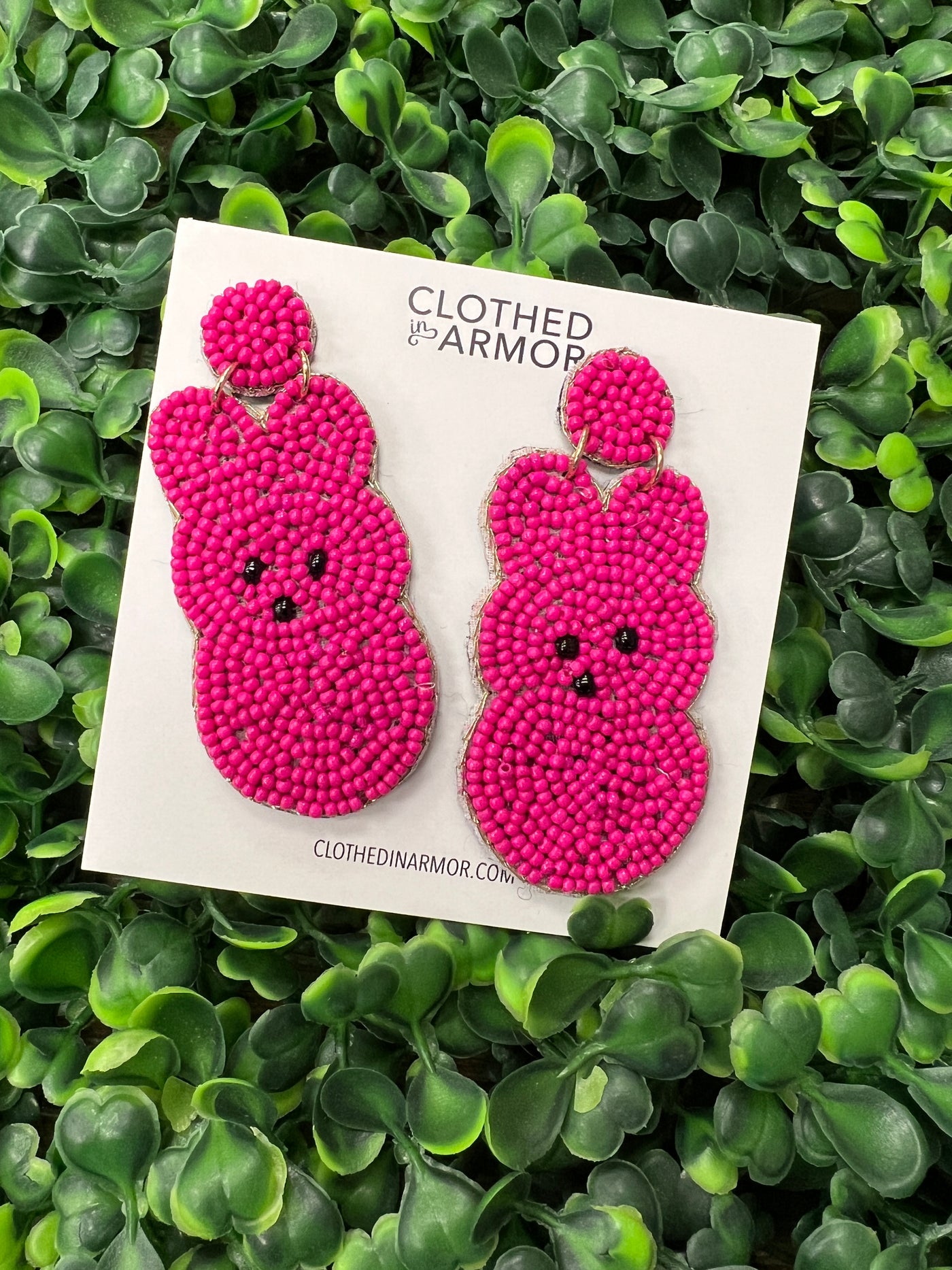 Funny Bunny Earrings- Hot Pink